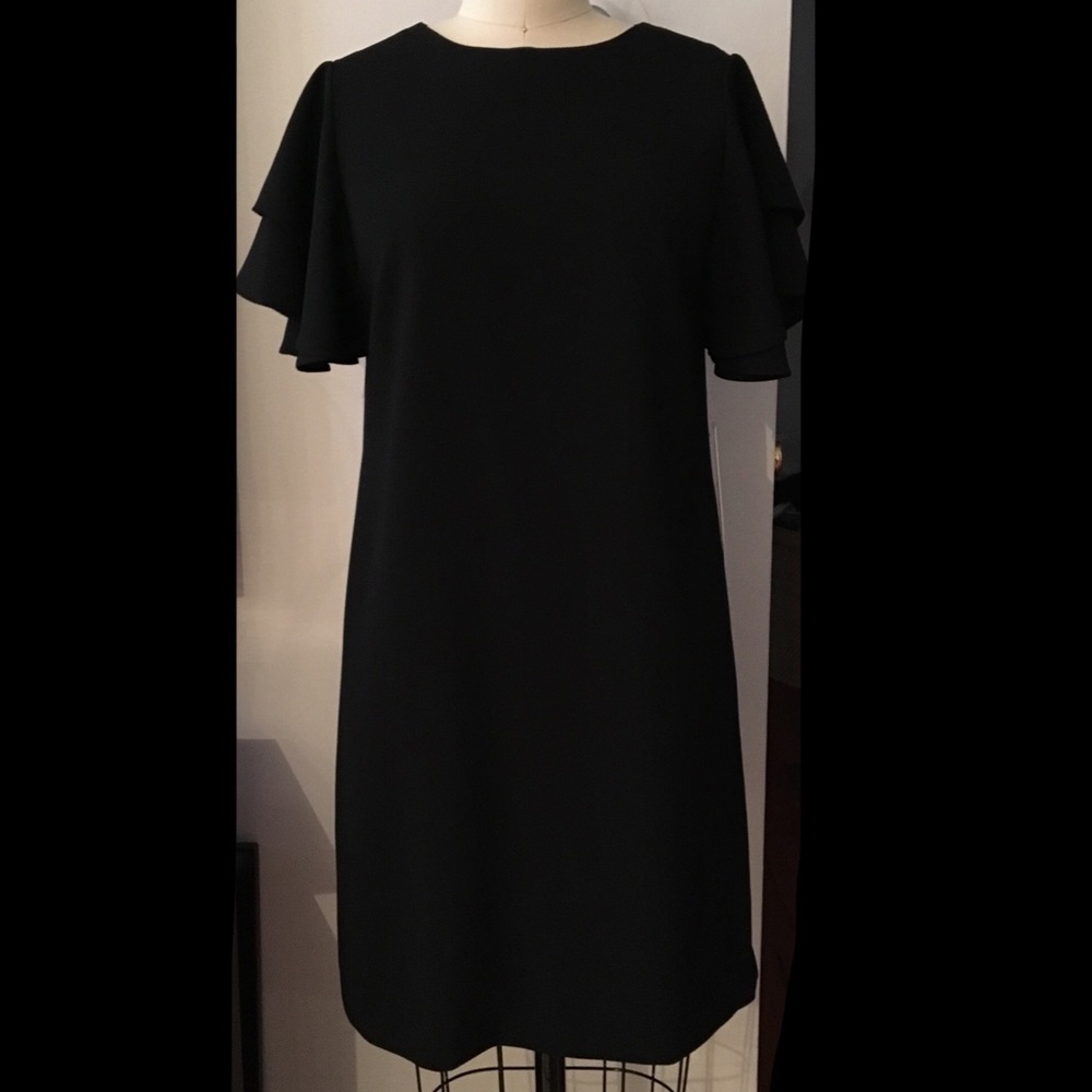 Chetta B Black ruffle sleeve dress